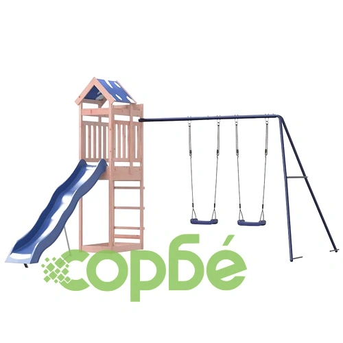 Комбинирано детско съоръжение, масивна дугласка дървесина ➤ топ цена ➤ sorbe.bg