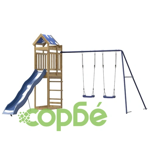 Комбинирано детско съоръжение за игра, импрегниран бор ➤ топ цена ➤ sorbe.bg