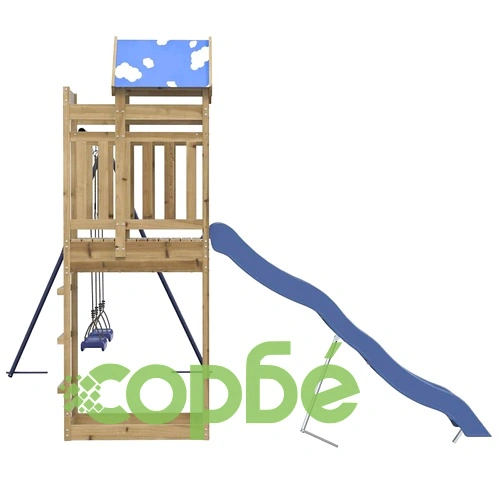 Комбинирано детско съоръжение за игра, импрегниран бор ➤ топ цена ➤ sorbe.bg