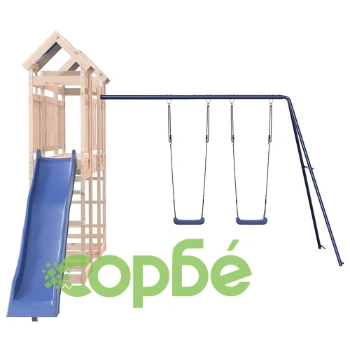 Комбинирано детско съоръжение за игра на открито, бор масив ➤ топ цена ➤ sorbe.bg