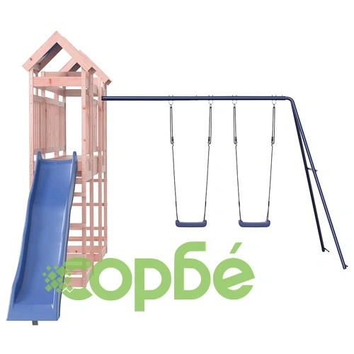 Комбинирано детско съоръжение, масивна дугласка дървесина ➤ топ цена ➤ sorbe.bg