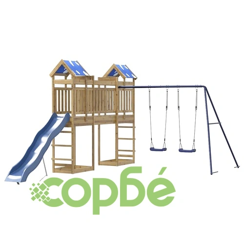 Комбинирано детско съоръжение за игра, импрегниран бор ➤ топ цена ➤ sorbe.bg