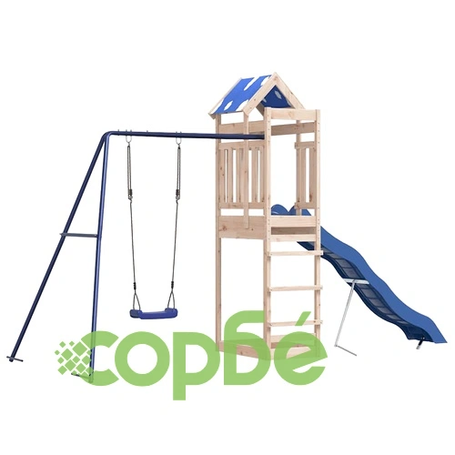 Комбинирано детско съоръжение за игра на открито, бор масив ➤ топ цена ➤ sorbe.bg