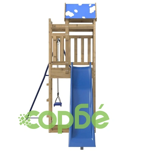 Комбинирано детско съоръжение за игра, импрегниран бор ➤ топ цена ➤ sorbe.bg
