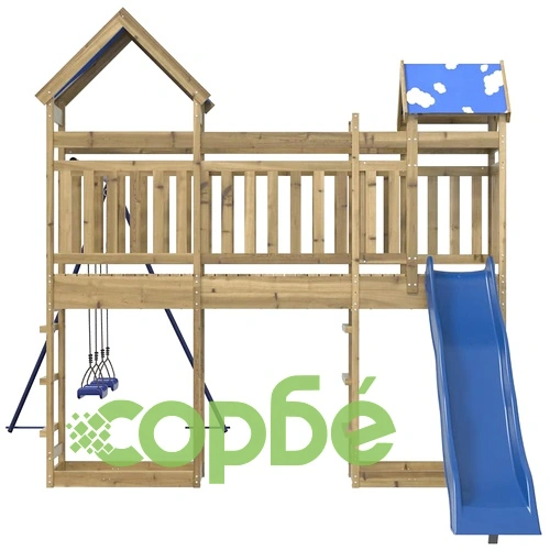 Комбинирано детско съоръжение за игра, импрегниран бор ➤ топ цена ➤ sorbe.bg