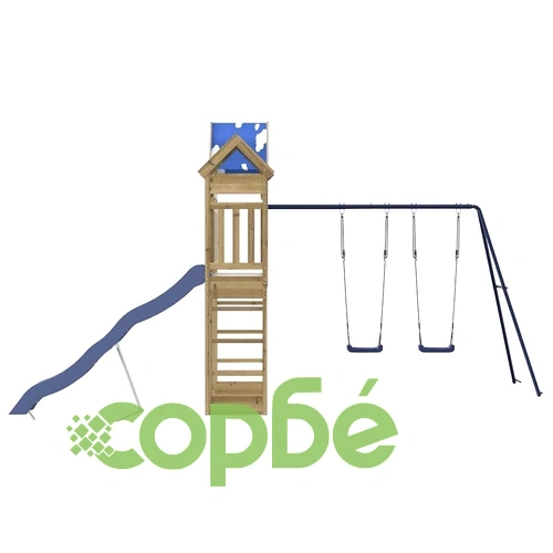 Комбинирано детско съоръжение за игра, импрегниран бор ➤ топ цена ➤ sorbe.bg