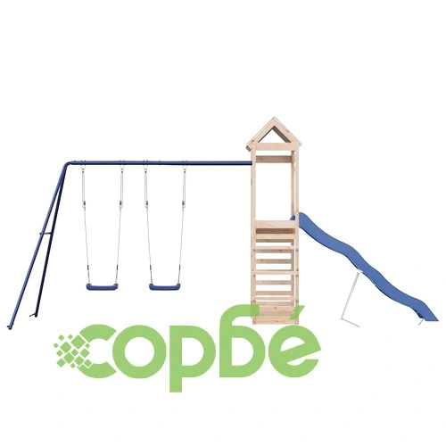 Комбинирано детско съоръжение за игра на открито, бор масив ➤ топ цена ➤ sorbe.bg
