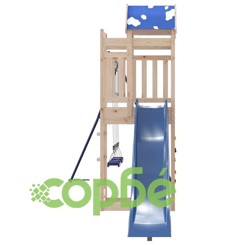 Комбинирано детско съоръжение за игра на открито, бор масив ➤ топ цена ➤ sorbe.bg