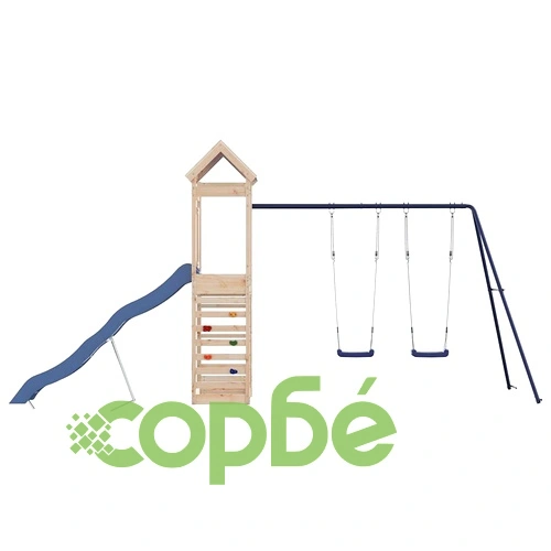 Комбинирано детско съоръжение за игра на открито, бор масив ➤ топ цена ➤ sorbe.bg