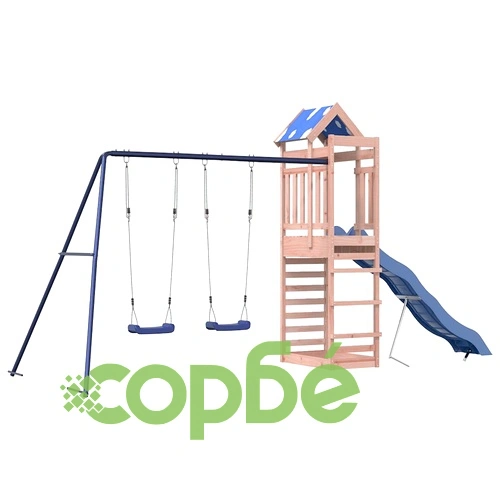 Комбинирано детско съоръжение, масивна дугласка дървесина ➤ топ цена ➤ sorbe.bg