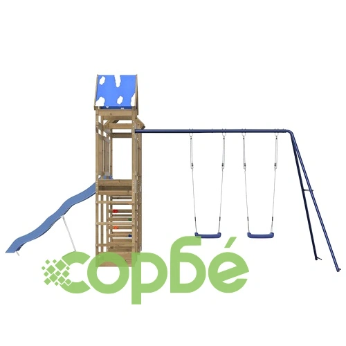 Комбинирано детско съоръжение за игра, импрегниран бор ➤ топ цена ➤ sorbe.bg