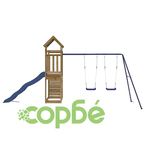 Комбинирано детско съоръжение за игра, импрегниран бор ➤ топ цена ➤ sorbe.bg