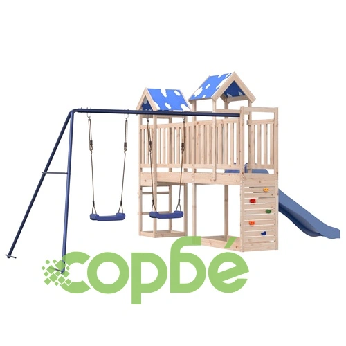 Комбинирано детско съоръжение за игра на открито, бор масив ➤ топ цена ➤ sorbe.bg