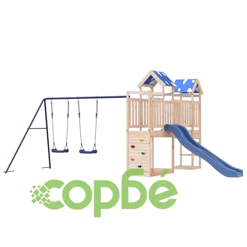 Комбинирано детско съоръжение за игра на открито, бор масив ➤ топ цена ➤ sorbe.bg