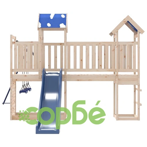 Комбинирано детско съоръжение за игра на открито, бор масив ➤ топ цена ➤ sorbe.bg