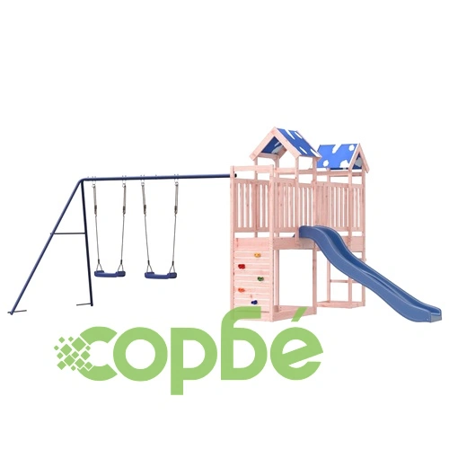 Комбинирано детско съоръжение, масивна дугласка дървесина ➤ топ цена ➤ sorbe.bg