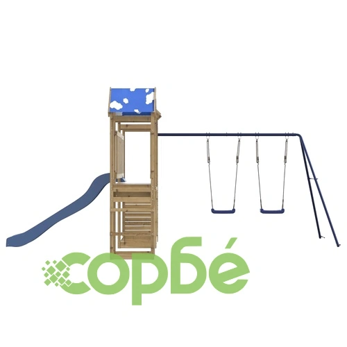 Комбинирано детско съоръжение за игра, импрегниран бор ➤ топ цена ➤ sorbe.bg