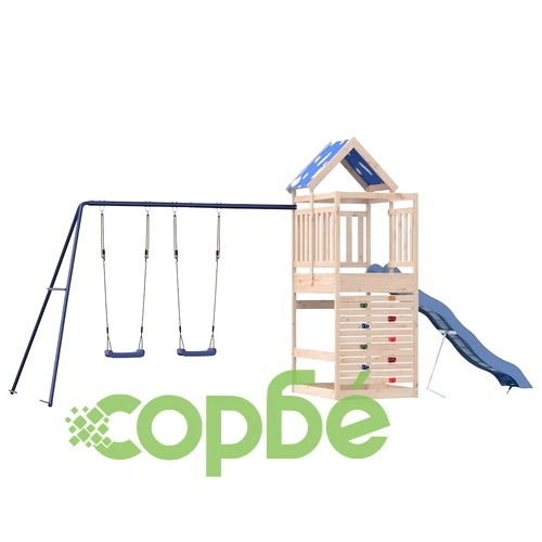 Комбинирано детско съоръжение за игра на открито, бор масив ➤ топ цена ➤ sorbe.bg