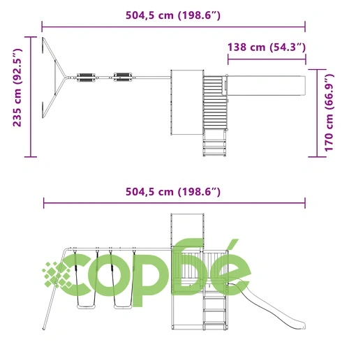 Комбинирано детско съоръжение за игра на открито, бор масив ➤ топ цена ➤ sorbe.bg