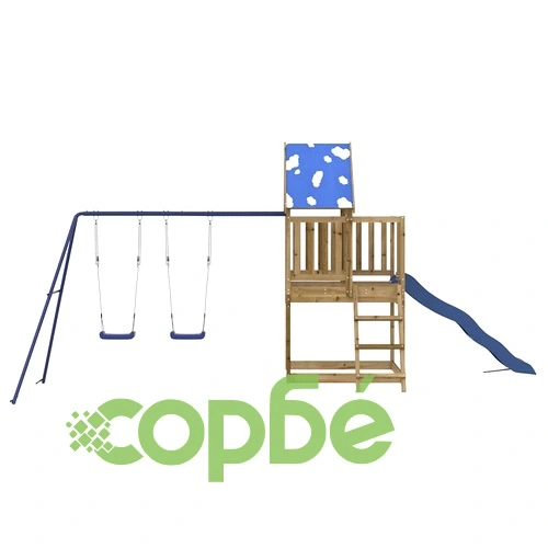 Комбинирано детско съоръжение за игра, импрегниран бор ➤ топ цена ➤ sorbe.bg