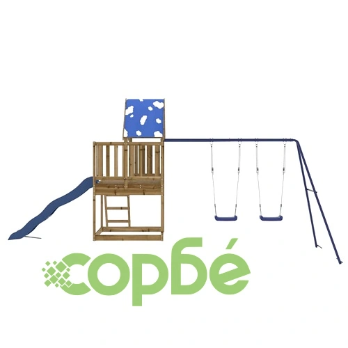 Комбинирано детско съоръжение за игра, импрегниран бор ➤ топ цена ➤ sorbe.bg
