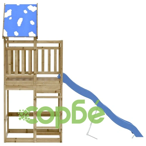 Комбинирано детско съоръжение за игра, импрегниран бор ➤ топ цена ➤ sorbe.bg