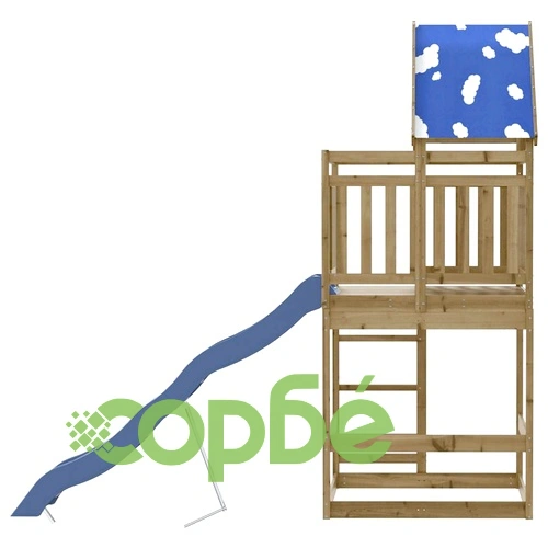 Комбинирано детско съоръжение за игра, импрегниран бор ➤ топ цена ➤ sorbe.bg
