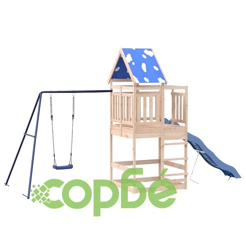 Комбинирано детско съоръжение за игра на открито, бор масив ➤ топ цена ➤ sorbe.bg