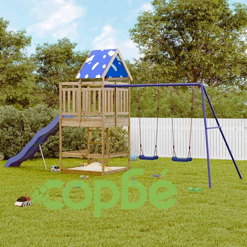 Комбинирано детско съоръжение за игра, импрегниран бор ➤ топ цена ➤ sorbe.bg