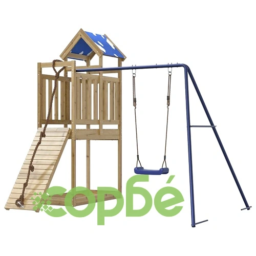 Комбинирано детско съоръжение за игра, импрегниран бор ➤ топ цена ➤ sorbe.bg