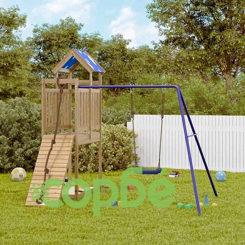 Комбинирано детско съоръжение за игра, импрегниран бор ➤ топ цена ➤ sorbe.bg