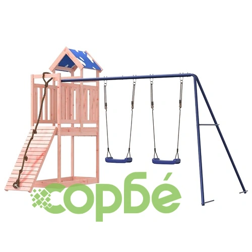 Комбинирано детско съоръжение, масивна дугласка дървесина ➤ топ цена ➤ sorbe.bg