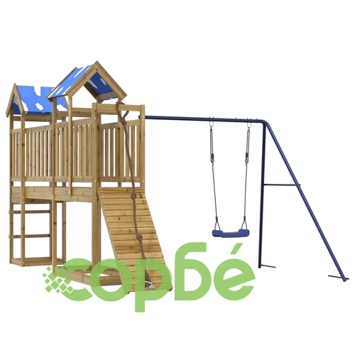 Комбинирано детско съоръжение за игра, импрегниран бор ➤ топ цена ➤ sorbe.bg