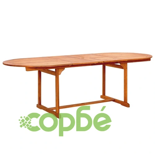 Градински трапезен комплект, 7 части, акация масив и textilene ➤ топ цена ➤ sorbe.bg