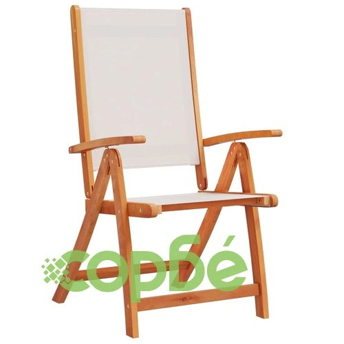 Градински трапезен комплект, 7 части, акация масив и textilene ➤ топ цена ➤ sorbe.bg
