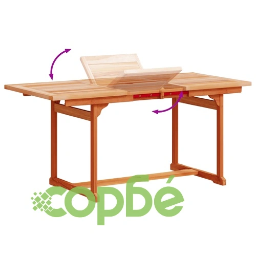 Градински трапезен комплект, 7 части, акация масив и textilene ➤ топ цена ➤ sorbe.bg