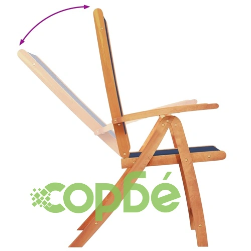 Градински трапезен комплект, 7 части, акация масив и textilene ➤ топ цена ➤ sorbe.bg