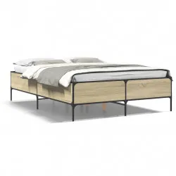 Рамка за легло, дъб сонома, 120x190 см, инженерно дърво и метал