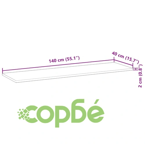 Плаващ рафт 4 бр 140x40x2 см необработено дърво акация масив ➤ топ цена ➤ sorbe.bg