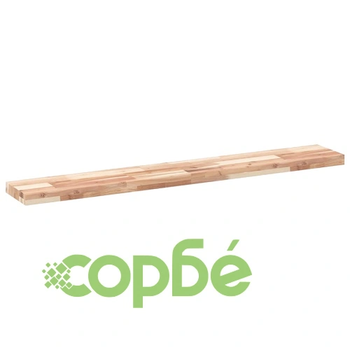 Плаващ рафт 2 бр 160x20x4 см необработено дърво акация масив ➤ топ цена ➤ sorbe.bg