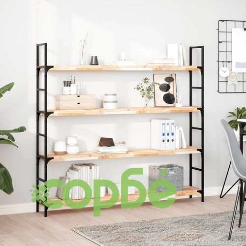 Плаващ рафт 3 бр 160x20x4 см необработено дърво акация масив ➤ топ цена ➤ sorbe.bg