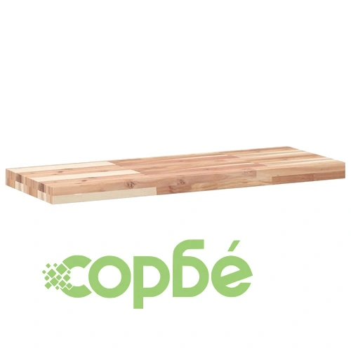 Плаващ рафт 2 бр 100x30x4 см необработено дърво акация масив ➤ топ цена ➤ sorbe.bg