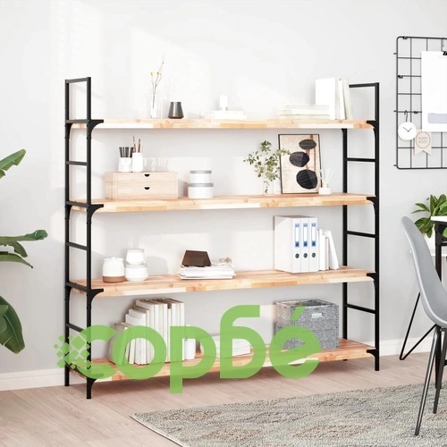 Плаващ рафт 3 бр 140x30x4 см необработено дърво акация масив ➤ топ цена ➤ sorbe.bg