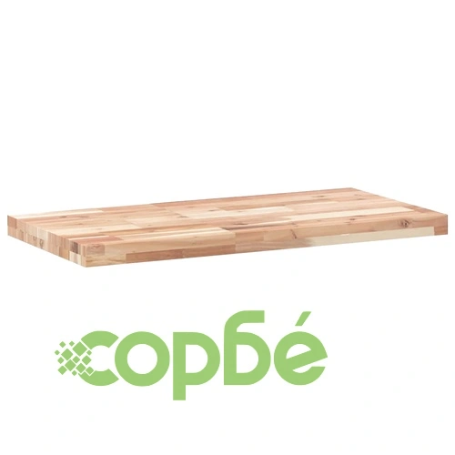 Плаващ рафт 3 бр 100x40x4 см необработено дърво акация масив ➤ топ цена ➤ sorbe.bg