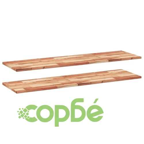 Плаващ рафт, 2 бр, 120x40x2 см, маслен финиш, акация масив ➤ топ цена ➤ sorbe.bg