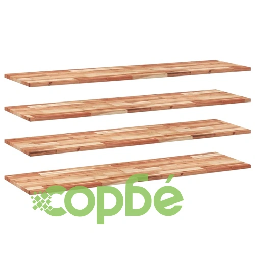 Плаващ рафт, 4 бр, 140x40x2 см, маслен финиш, акация масив ➤ топ цена ➤ sorbe.bg