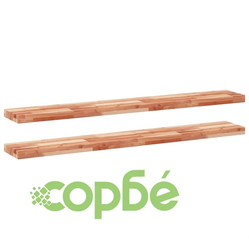 Плаващ рафт, 2 бр, 160x20x4 см, маслен финиш, акация масив ➤ топ цена ➤ sorbe.bg