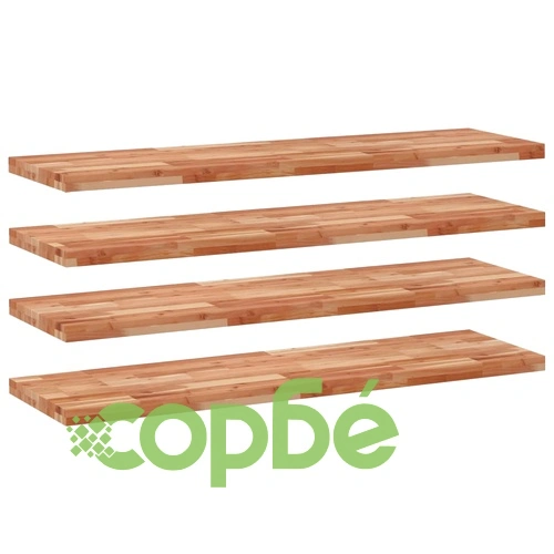 Плаващ рафт, 4 бр, 120x40x4 см, маслен финиш, акация масив ➤ топ цена ➤ sorbe.bg