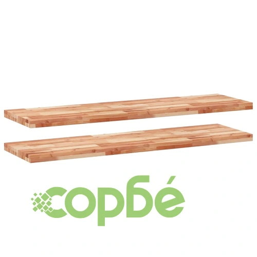 Плаващ рафт, 2 бр, 140x40x4 см, маслен финиш, акация масив ➤ топ цена ➤ sorbe.bg