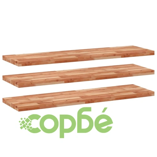 Плаващ рафт, 3 бр, 140x40x4 см, маслен финиш, акация масив ➤ топ цена ➤ sorbe.bg